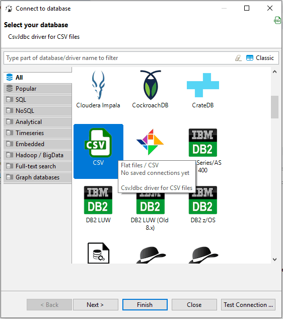 Connecting to delimited File all csv