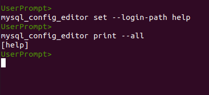 MySQL mysql_config_editor Screenshot