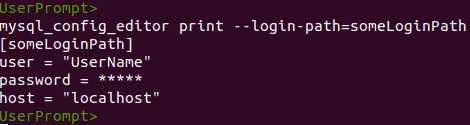MySQL mysql_config_editor Screenshot