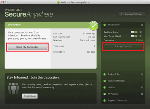 Webroot Console GUI