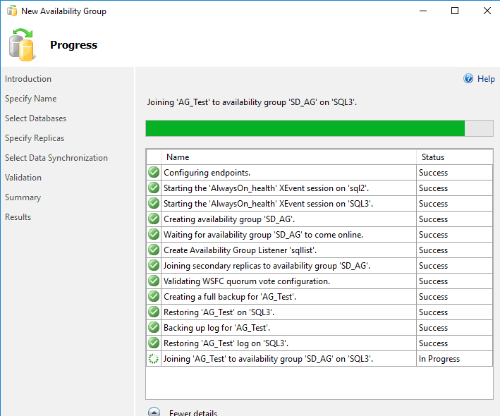 creating availability group
