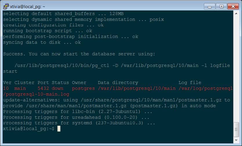 install postgresql