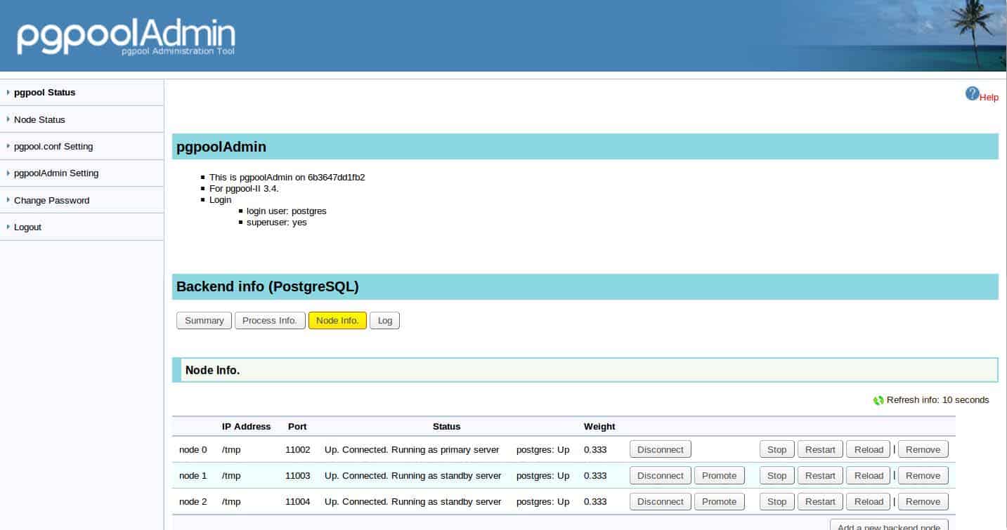 pg pool admin