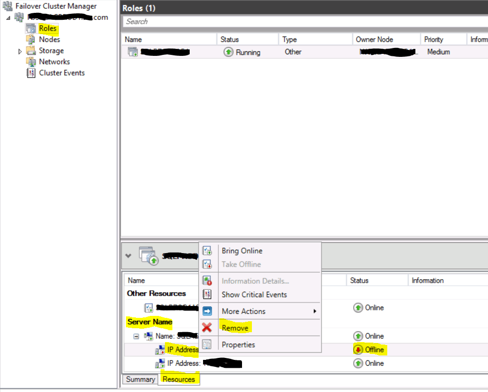 remove DR listener IP from AG