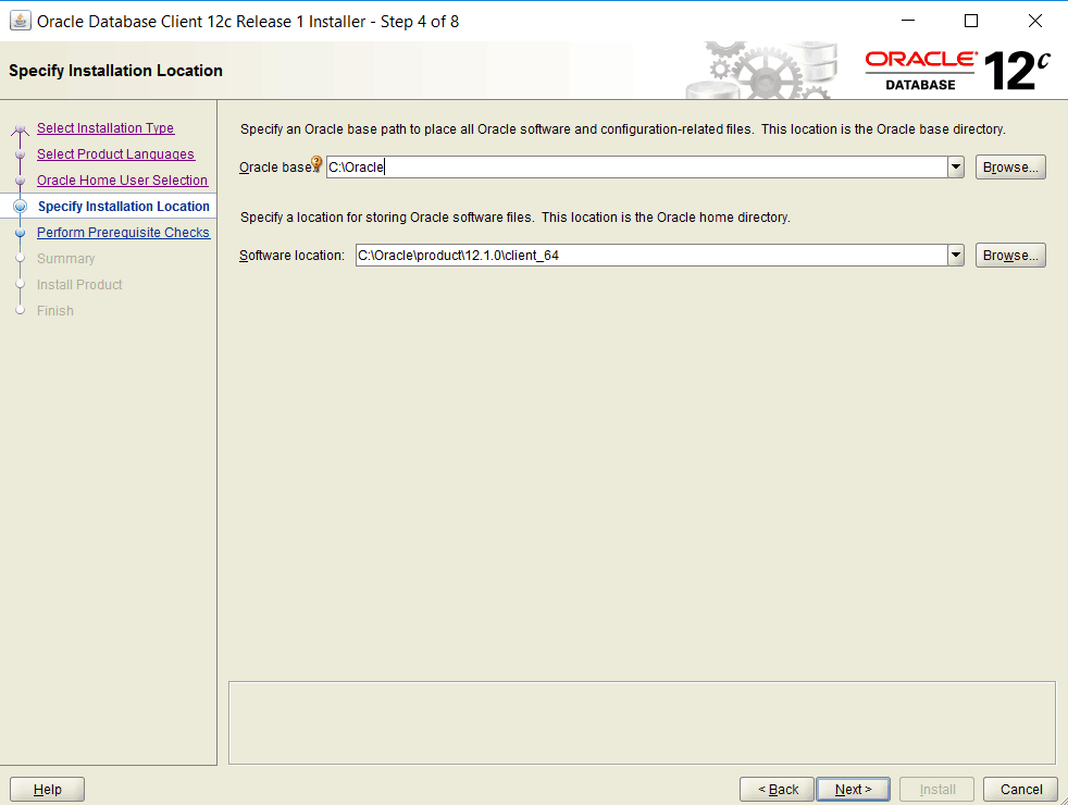 specify installation location