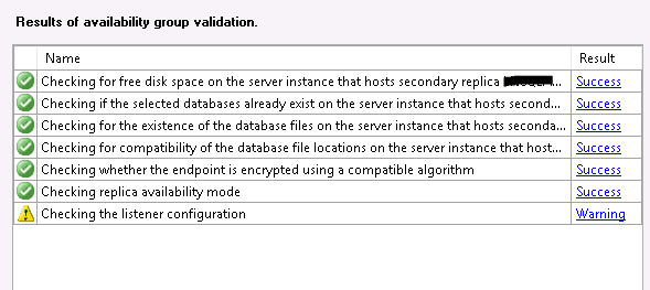 warning check the listener configuration